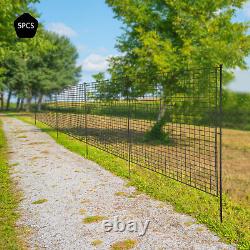 Clôture de jardin à 5 panneaux en métal résistant à la rouille, clôture décorative, barrière extérieure.