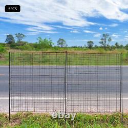 Clôture de jardin à 5 panneaux en métal résistant à la rouille, clôture décorative, barrière extérieure.