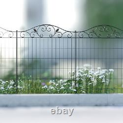 Clôture de jardin décorative Outsunny, 8 panneaux de bordure métallique pour l'aménagement paysager