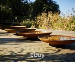 Courbé Corten Steel Water Bowl Garden Feature Maison Tranquil Outdoor Decor
