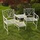 Cream Garden Banc Duo Love Siège Companion Chaise Outdoor 2 Seater Ornate Design