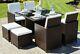 Cube Rattan Garden Furniture Set Chairs Sofa Table Outdoor Patio Wicker 8 Places