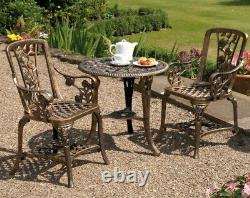 Ensemble bistro de jardin 3 pièces, 2 chaises et une table en PVC pour repas en plein air sur patio, mobilier neuf.
