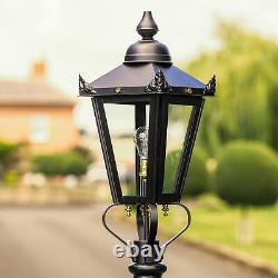 Ensemble de lampadaires de style victorien noir de luxe pour jardin, ensemble d'éclairage 2,26m