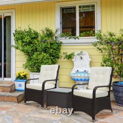 Ensemble de mobilier de jardin Bistro comprenant une table en rotin et des chaises en rotin pour patio extérieur