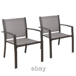 Ensemble de mobilier de jardin Textoline 3 pièces : chaises, table basse, ensemble de sièges pour patio extérieur