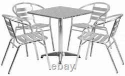 Ensembles de patio de jardin, ensembles de meubles en aluminium, mobilier de café 4 chaises & 1 table