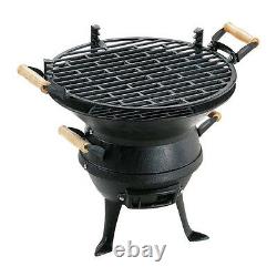 Garden Cast Iron Portable Fire Pit Charcoal Bbq Grill Patio Camping Barbecue Nouveau