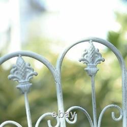 Glamhaus Metal Garden Meubles Banc Patio Siège Extérieur Pliable Antique Grey