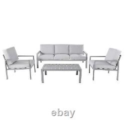 Goodhome Moorea Steel Grey 5 Seater Cafe Set- Garden Furniture 1059