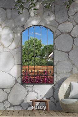 Grand Rustique Métal Arc En Forme De Jardin Effet Église Miroir Nouveau 140 X 75cm