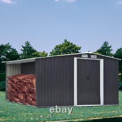 Hangar à bois de jardin en métal galvanisé 10 x 8 Maison d'outils d'entrepôt de hangar de stockage de maison