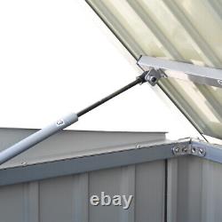 Hangar de jardin en acier galvanisé XL pour vélos, outils de rangement métal toit pentes abris