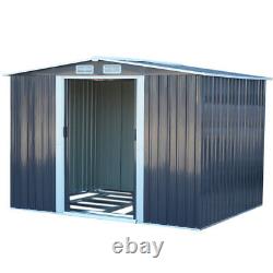 Hangar de jardin en métal ondulé Apex Stockage d'équipement d'extérieur Outil de maison 108 pieds^2