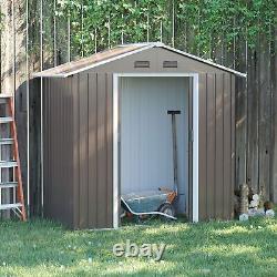 Hangar de rangement de jardin en métal galvanisé robuste pour vélos et outils d'extérieur