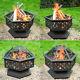 Hexagonal Fire Pit Patio Heater Poêle Brazier Outdoor Garden Log Wood Burner