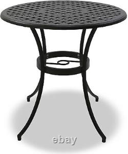 Homeology Prego Garden & Patio Black Cast Aluminium Outdoor Bistro Table