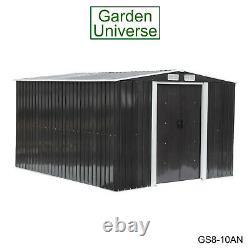 Jardin Métallique Shed Garden Universe 8' X 10' Stockage Cadre De Base Gris Anthracite