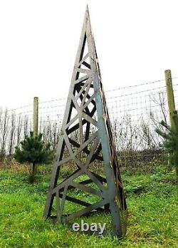 Jardin Sculpture Triangulaire Métal Art Décor Géométrique Jardin Extérieur