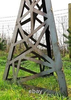 Jardin Sculpture Triangulaire Métal Art Décor Géométrique Jardin Extérieur