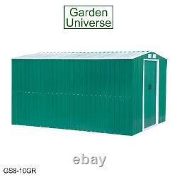 Jardin Shed Metal 3 Tailles Jardin Univers Entreposage Pent & Apex Toit Vert & Gris