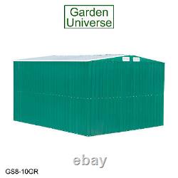 Jardin Shed Metal 3 Tailles Jardin Univers Entreposage Pent & Apex Toit Vert & Gris