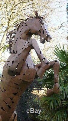 La Vie Géante Taille 330 CM Cheval D'élevage Maison / Jardin Art Statue Ornement Sculpture