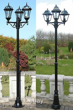 Lampe De Jardin Traditionnelle Ou Victorienne Lumières De Poste Éclairage Simple Double Triple