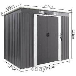 Metal Garden Shed Outdoor Storage House Heavy Duty Tool Organizer Box