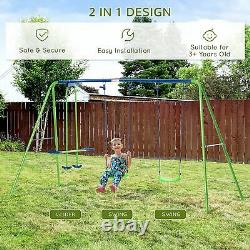 Metal Garden Swing Seesaw Set Children Outdoor Backyard Play Set Pour Plus De 3 Ans