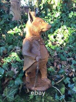 Métal Rusty Cast Iron M. Fox Statue Jardin Ornement