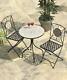 Mosaic Bistro Set Garden Furniture 2 Seater Table Pliant 3pc Metal