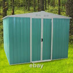 New Garden Shed Metal Apex Roof Outdoor Storage With Free Foundation 8ft X 6ft