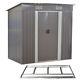 New Metal Garden Entreposage Shed 6 X 4ft Pent Roof Outdoor Free Foundation -grey