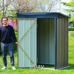 New Metal Garden Shed 3 X 5ft Pent Toit Tools Box Storage House Open Door Houses