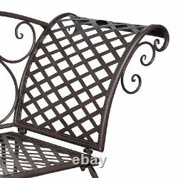 Nouvelle chaise de jardin en métal Marron Motif enroulé de qualité M2J4