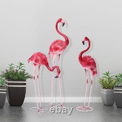 Ornement de jardin en métal Flamingo et artisanat de sculpture de statue d'intérieur et d'extérieur