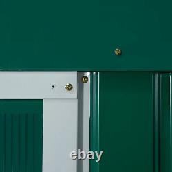 Outsunny 13 X 11ft Garden Storage Shed With2 Doors Galvanised Metal Green