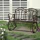 Outsunny 2 Seater Metal Garden Banc Outdoor Rocking Chaise Bronze Love Seat