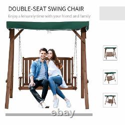 Outsunny 2 Seater Wooden Garden Swing Chair Siège D'extérieur Loveseat Meubles