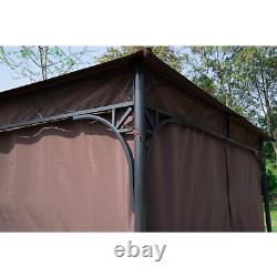 Outsunny 3m x 3m Jardin Métal Gazebo Tente de Fête Pavillon Abri Canopée