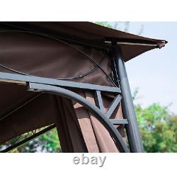 Outsunny 3m x 3m Jardin Métal Gazebo Tente de Fête Pavillon Abri Canopée