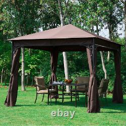 Outsunny 3m x 3m Jardin Métal Gazebo Tente de Fête Pavillon Abri Canopée