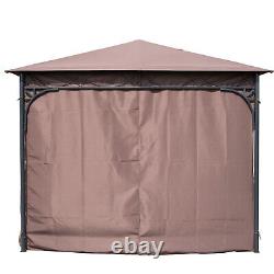 Outsunny 3m x 3m Jardin Métal Gazebo Tente de Fête Pavillon Abri Canopée