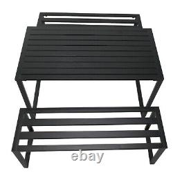 Outsunny 3pcs Outdoor Dining Set Metal Beer Table Bench Patio Garden Yard