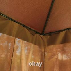 Outsunny 3x4m Jardin Métal Gazebo Marquee Patio Party Tente Auvent Abri Marron