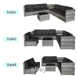 Outsunny 8pcs Patio Rattan Sofa Garden Furniture Set Table With Cushions 6 Seater