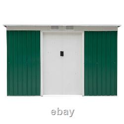 Outsunny 9ft X 4ft Corrugated Garden Metal Storage Shed Tool Box With Foundation