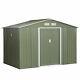 Outsunny 9x6ft Outdoor Storage Garden Shed With2 Door Galvanised Metal Light Green
