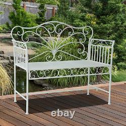 Outsunny Garden 2 Seater Metal Banc Park Chaise Outdoor Rustic Vintage Loveseat
